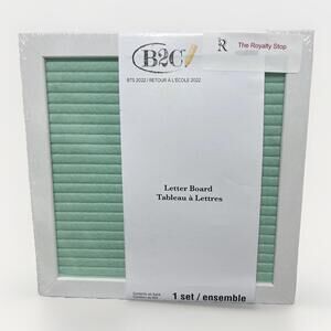 White Frame Letter Board Baby Blue Felt 8x8 Alphanumeric Blue Plastic Pieces